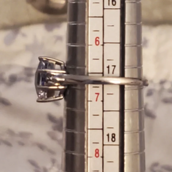 Checkerboard cut Neptune garden topaz/diamond ring - Picture 5 of 7